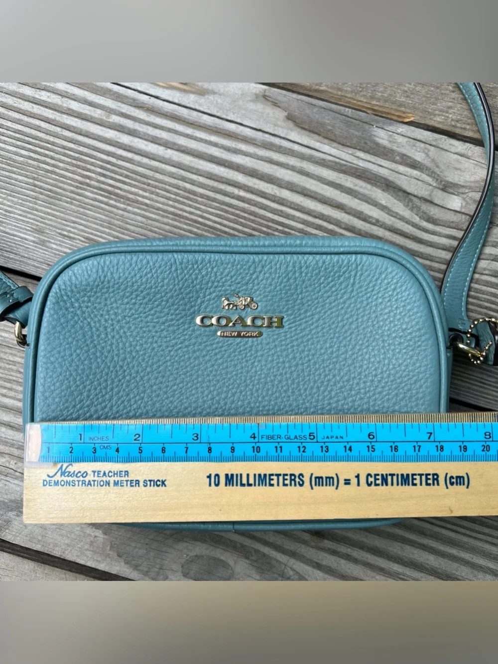 Coach Mini Jamie Camera Bag Marine Teal Pebbled Leather